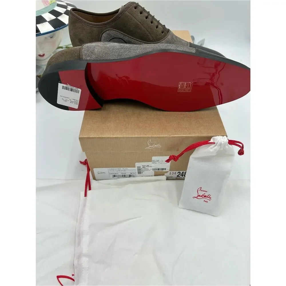 Men's Christian Louboutin Gregory velvet Twill and Leather Oxford's size 43